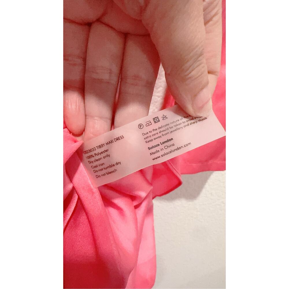 solace london tibby maxi pleated dress pink  size UK10/US6 - Picture 8 of 10